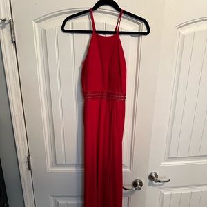 Prom dress - Red - floor length front slit